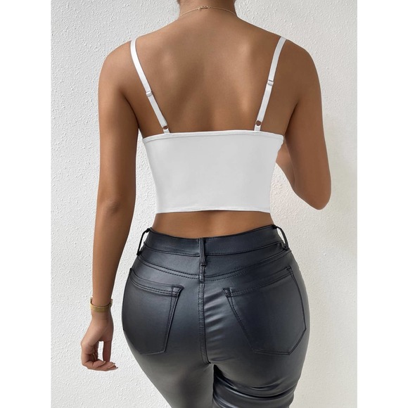 Lace Bustier Cami crop Top white - Picture 2 of 11